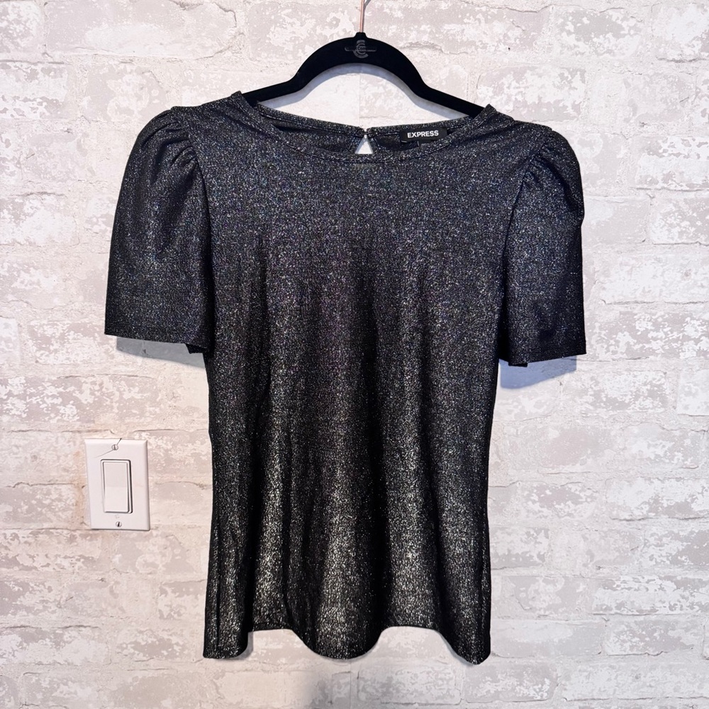 Express Shimmering Black Women's Blouse